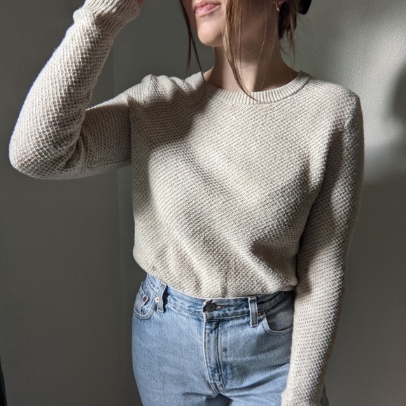 Madewell Cream Oatmeal Backroad Button-Back Knit Sweater - Picture 1 of 12